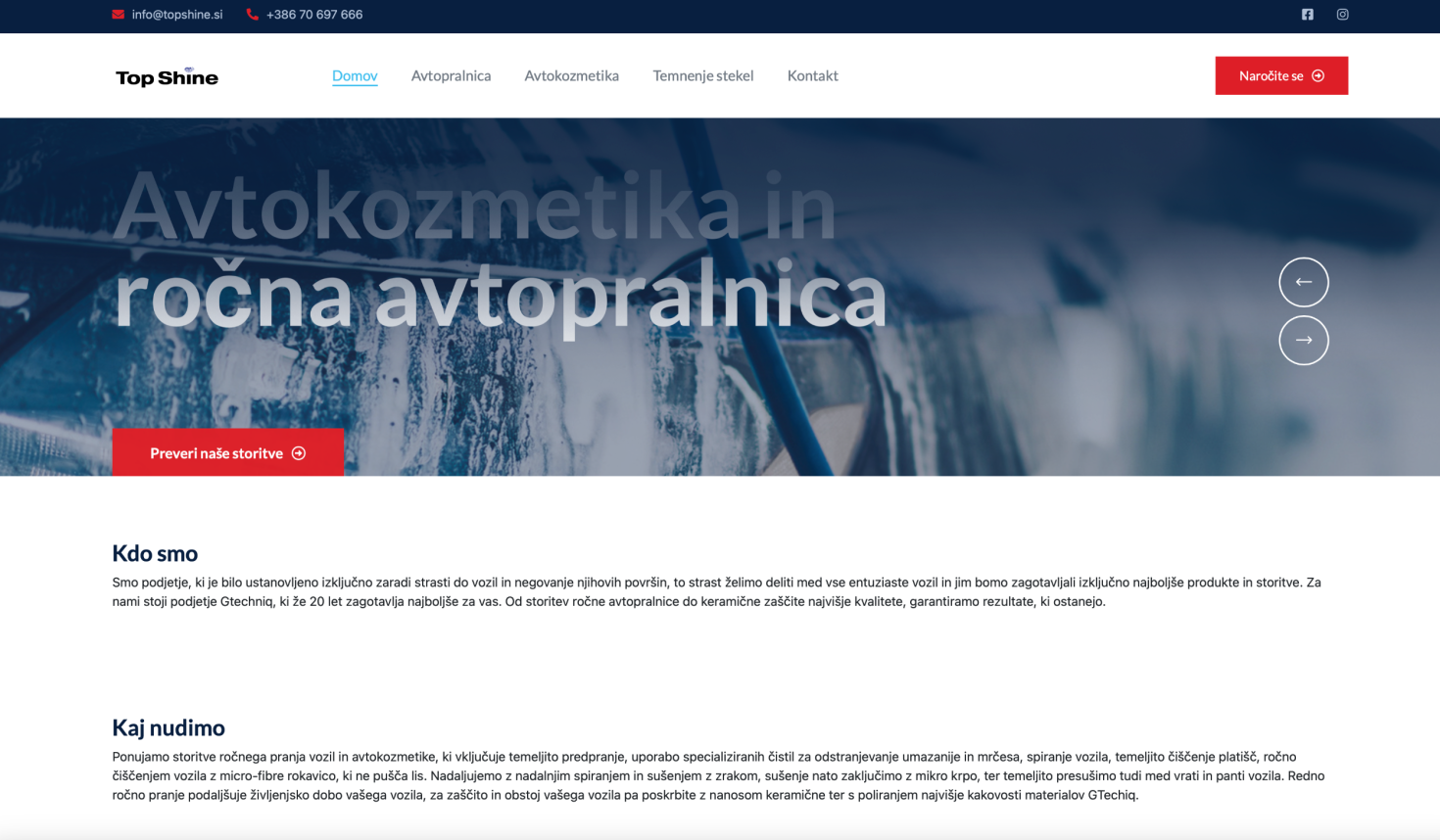 Topshine - ročna avtopralnica Ljubljana